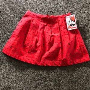 Disney Pleated Red w/polka dot Skirt NWT